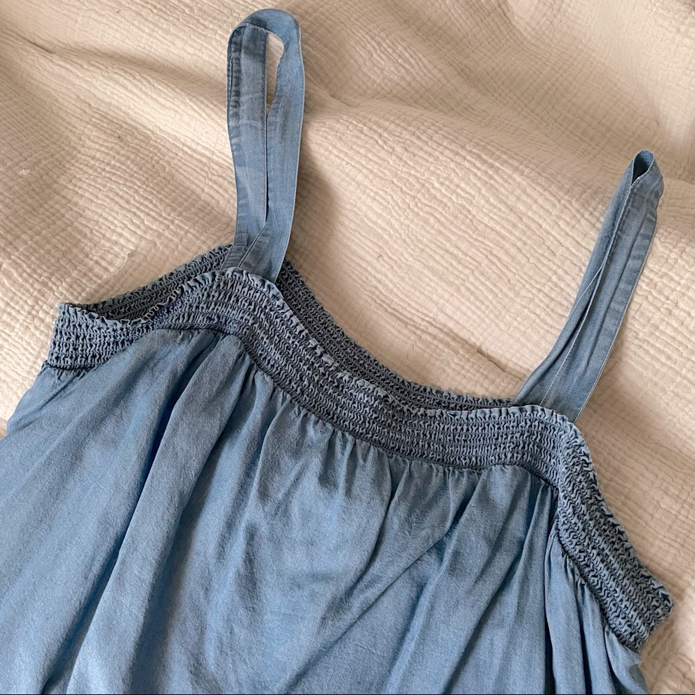 Flowy chambray tank top
